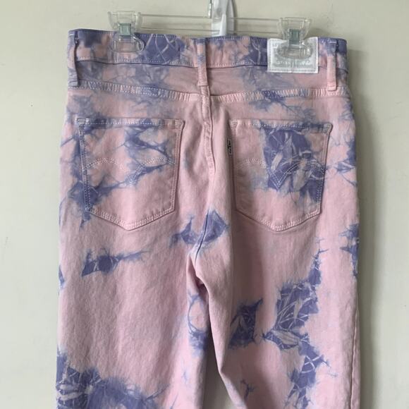 Levi's Jeans 721 High Rise Skinny Ankle Size 28/6 Pink Tie Dye Bright Multicolor - Picture 6 of 6